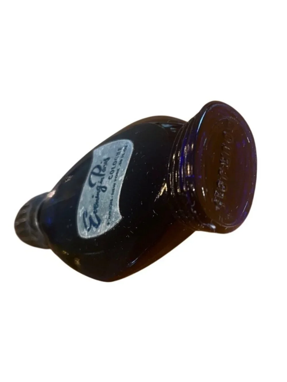 Vtg Evening In Paris Mini Cologne Bottle By Bourjois 0.50 Fl Oz Cobalt Blue 75% - Picture 3 of 4